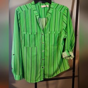 Green stripped top